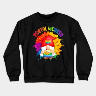 Postal Worker Costume Gnome Proud LGBT Sun Crewneck Sweatshirt